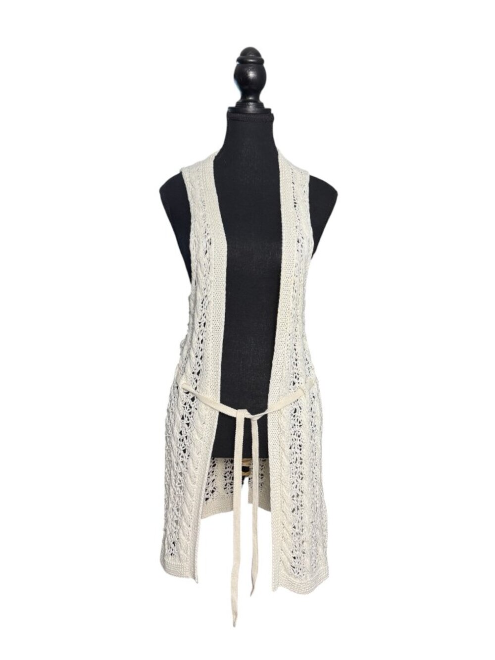 NWT Banana Republic Ivory Crochet Duster Vest | Small, Mermaid Fairy Boho